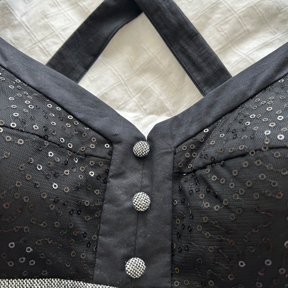 NWT Black & White & Sequin Bodice Dress - Picture 7 of 9